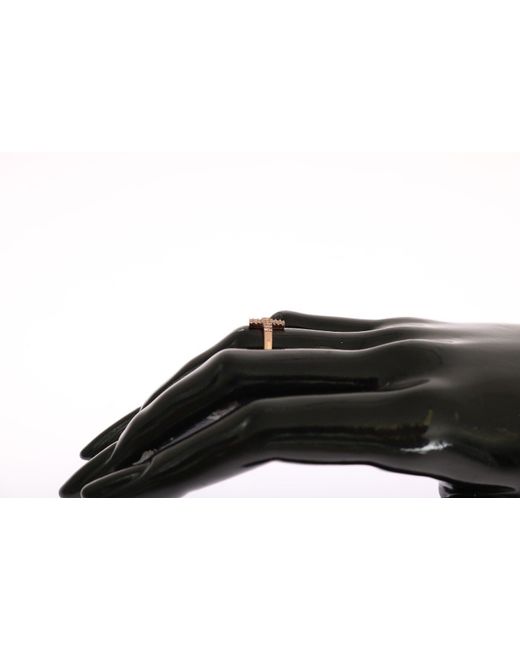 Nialaya Pink Gold 925 Silver S Cross Cz Ring