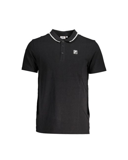 Fila Black Cotton Polo for men
