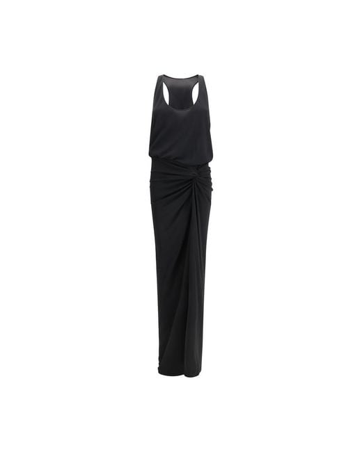 ANDAMANE Black Polyester Long Dress