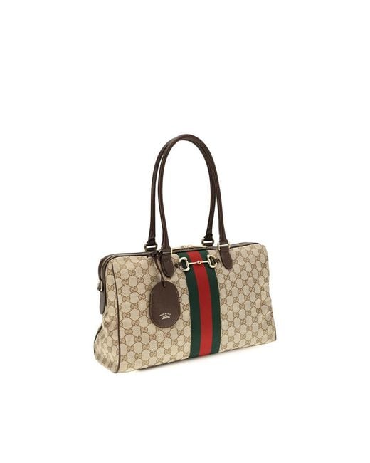 Gucci Multicolor Beige Fabric Handbag