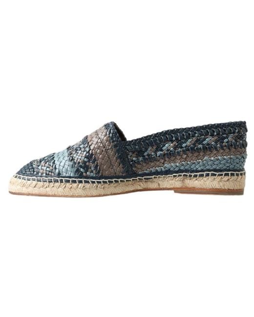 Dolce & Gabbana Blue Leather Buffalo Espadrille Shoes for men