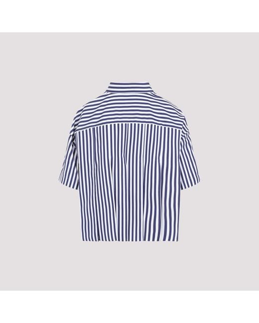 Sacai Navy Blue Cotton Thomas Mason Shirt | Lyst