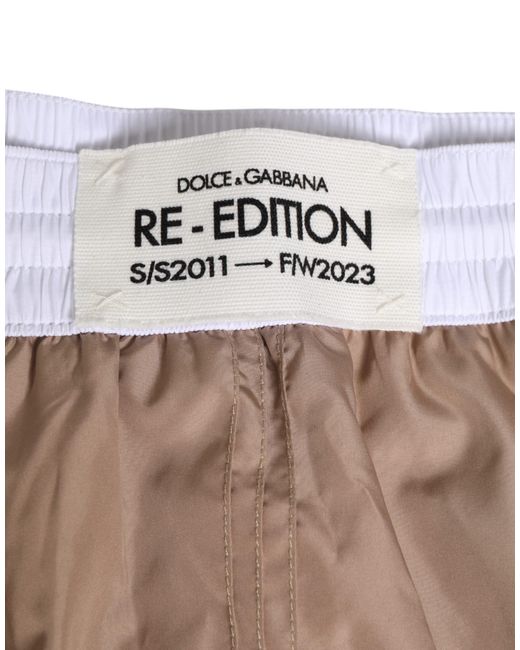 Dolce & Gabbana Brown Polyester Re-Edition Shorts Swimwear for men