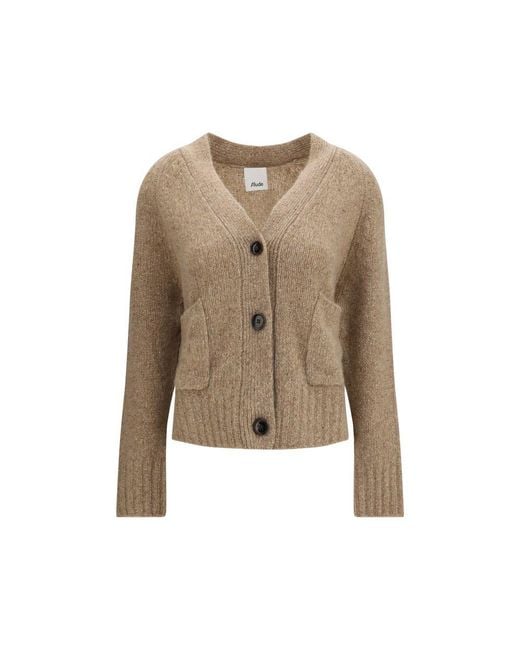 Allude Brown Beige Cashmere Cardigan