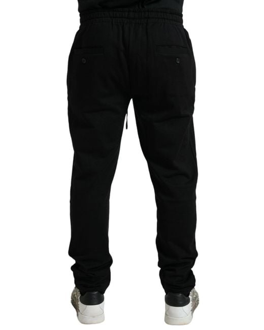 Dolce & Gabbana Black Elegant Cotton Jogger Pants for men