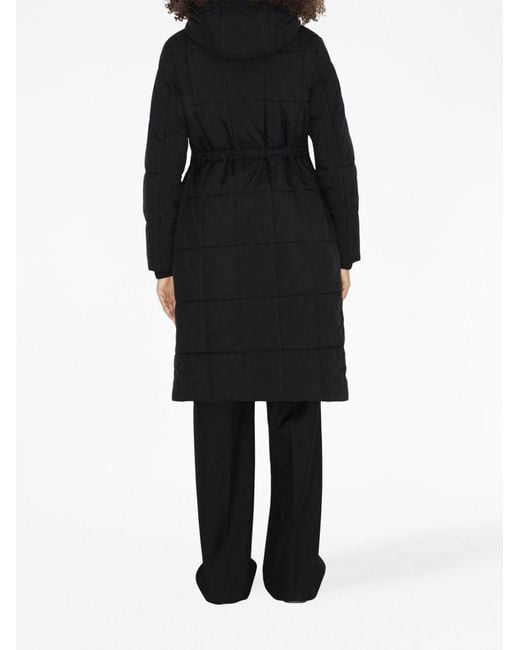 Burberry Black Quilted Hooded Long-Sleeve Coat