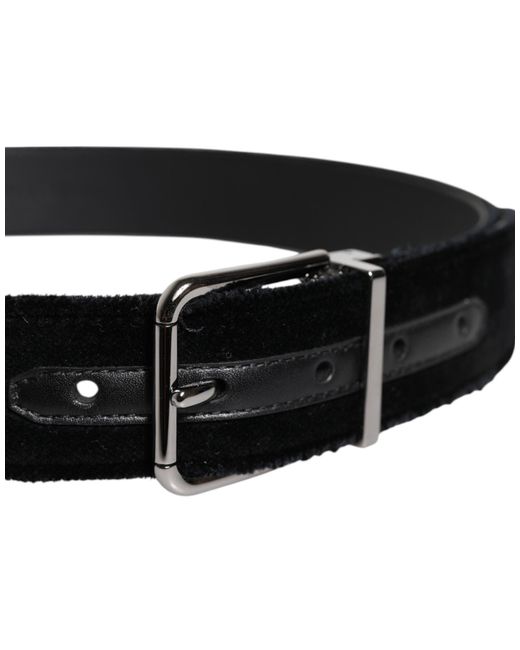 Dolce & Gabbana Black Velvet Belt for men