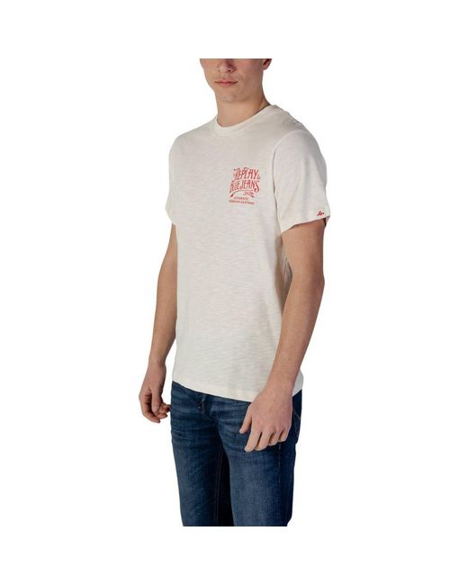 Replay Gray Cream Cotton T for men