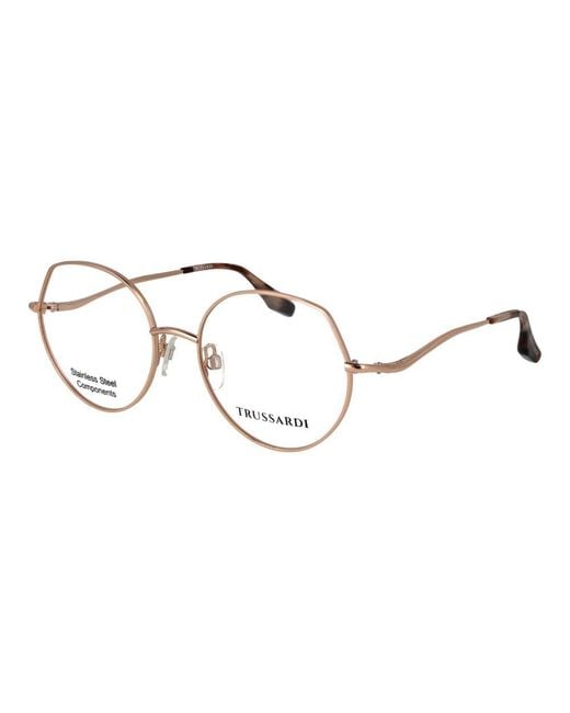 Trussardi Metallic Rose Gold Stainless Steel Glasses (frames)