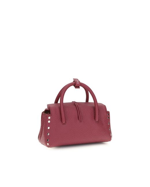 Zanellato Purple Multicolor Calf Leather Bos Taurus Handbag