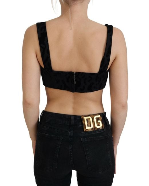 Dolce & Gabbana Black Sweetheart Sleeveless Velvet Top