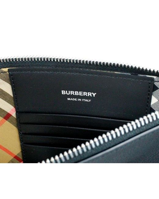 Burberry Black Peyton Monogram Leather Pouch Crossbody Bag Purse