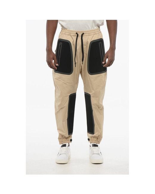 DSquared² Multicolor Cotton Blend Pants With Tech Fabric Inserts for men