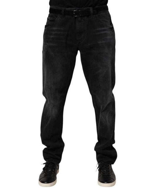 Dolce & Gabbana Black Denim Regular Fit Jeans for men