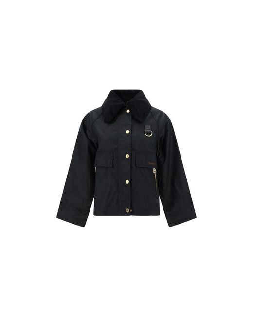 Barbour Catton Wax Jacket in Black | Lyst UK