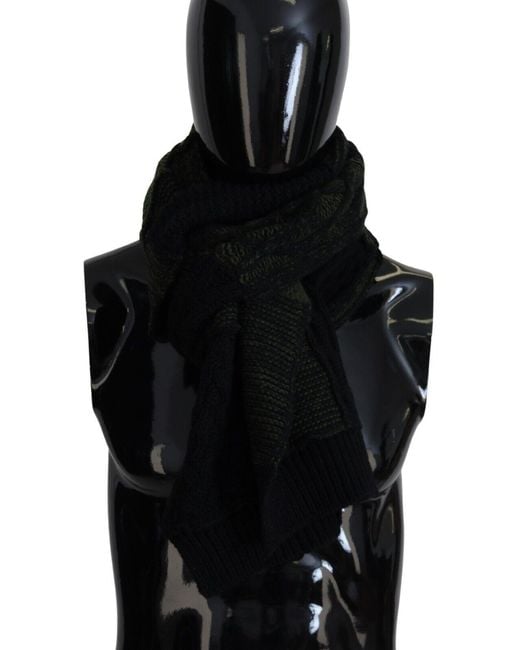 Dolce & Gabbana Black Elegant Wool Scarf for men