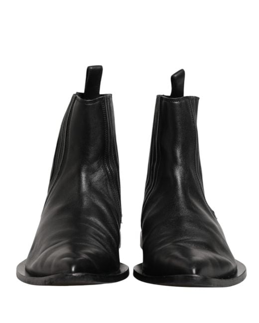 Dolce & Gabbana Black Chelsea Men Short Ankle Boots Shoes for men
