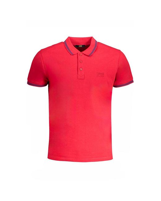 Roberto Cavalli Red Cotton Polo Shirt for men