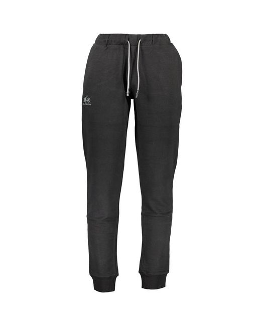 La Martina Black Cotton Men's Sweatpants for men