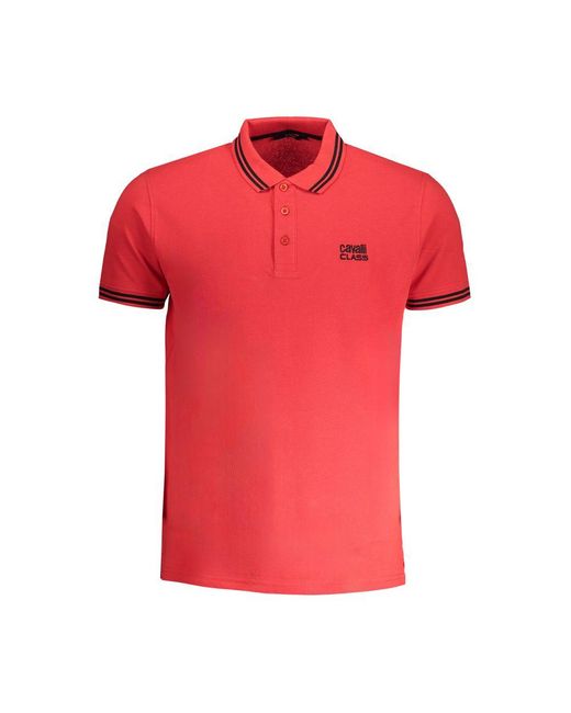 Roberto Cavalli Red Cotton Polo Shirt for men
