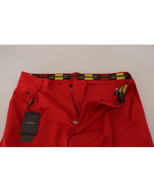 Dolce & Gabbana Red Elegant Slim Fit Crimson Chinos for men
