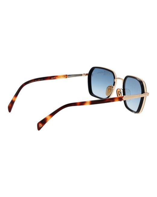 David Beckham Blue Gold Metal Sunglasses for men