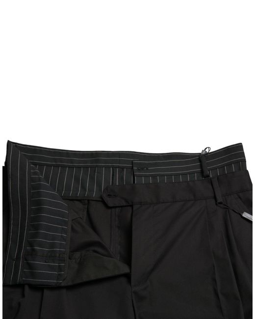 Dolce & Gabbana Black Cotton Stretch Cargo Bermuda Shorts for men