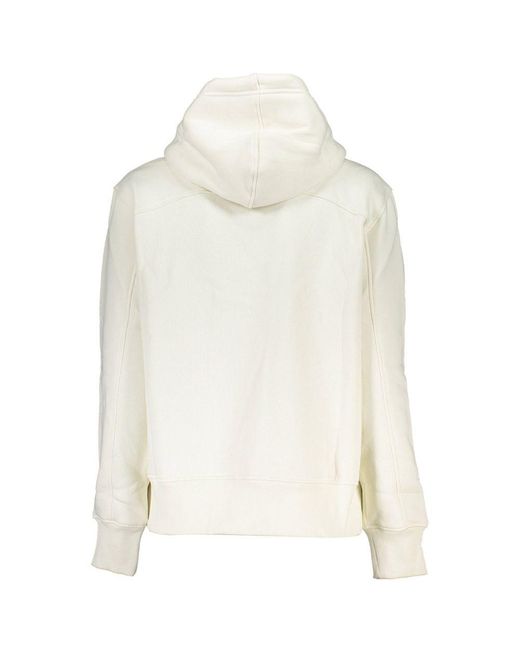 Calvin Klein White Elegant Fleece Hooded Sweatshirt
