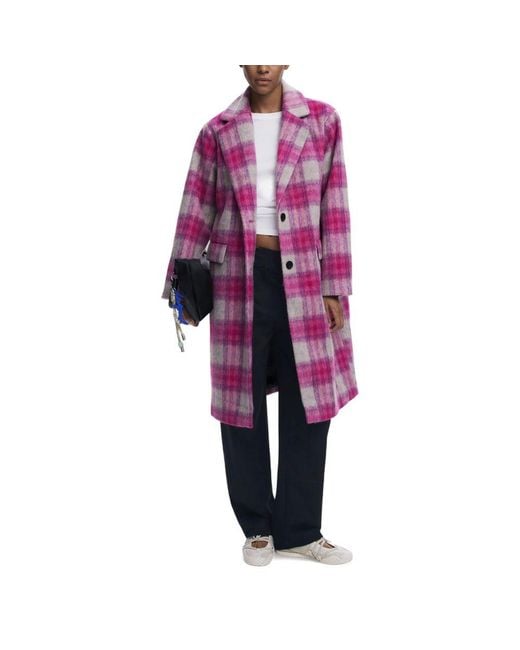 Desigual Purple Multicolor Polyester Coat