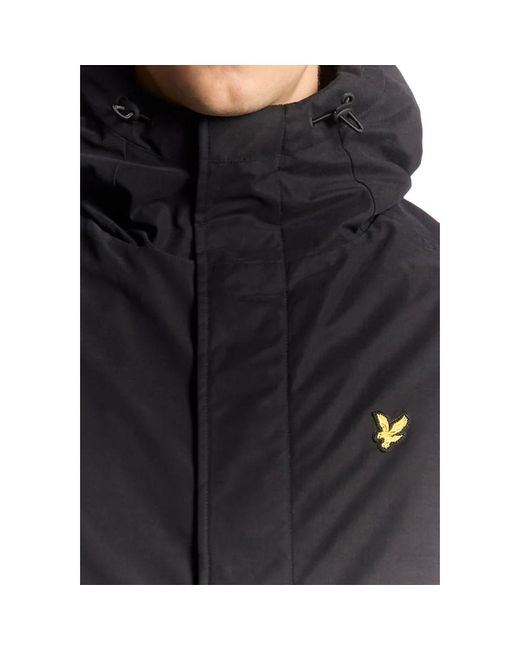 Lyle & Scott Black Polyester Parka for men