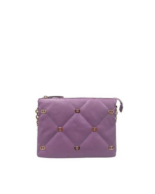Twinset Purple Faux Leather Crossbody Bag