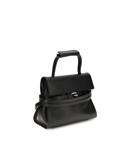 Moschino Black Calf Leather Bos Taurus Shoulder Bag