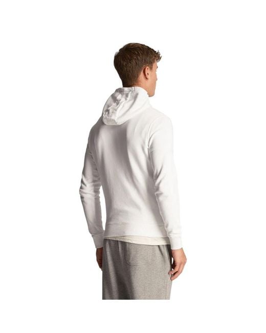 Lyle & Scott Gray White Cotton Hoodie for men