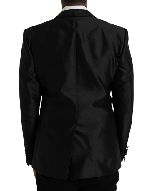 Dolce & Gabbana Black Martini Single Breasted Coat Blazer for men
