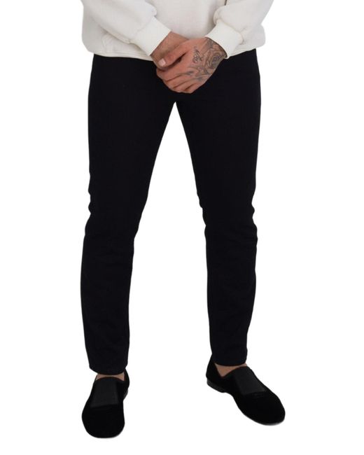 Dolce & Gabbana Black Cotton Skinny Casual Denim Jeans for men