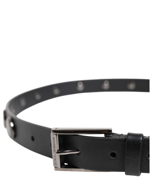 Dolce & Gabbana Black Leather Belt With Metal Buckle for men
