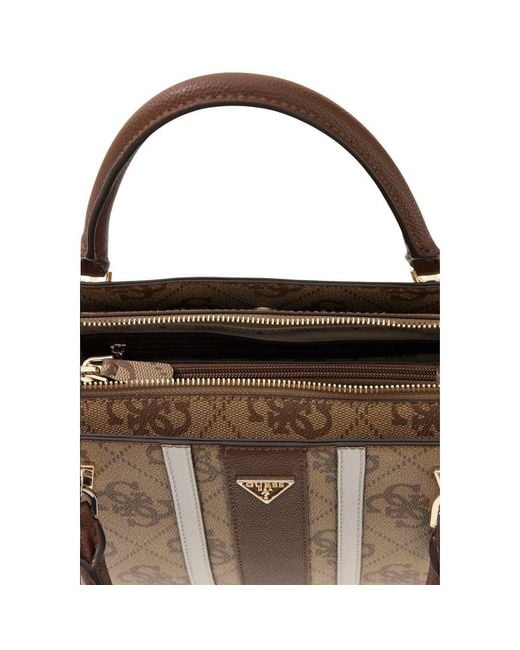 Guess Brown Bicolor Polyethylene Handbag
