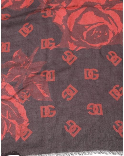 Dolce & Gabbana Pink Floral Modal Wrap Shawl Scarf