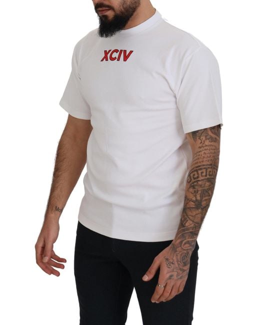 Gcds White Xciv Graphic Tee Short Sleeves for men