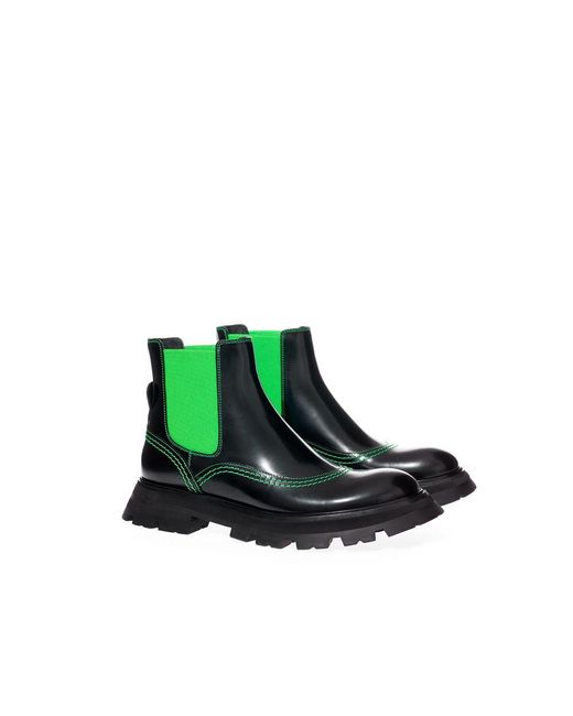 Alexander McQueen Green Elevate Your Style With Exquisite Leather Boots