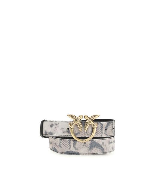 Pinko White Multicolor Cattle Leather Regular Belt