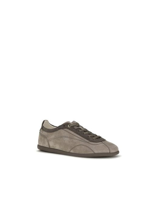 Brunello Cucinelli Gray Calf Leather Bos Taurus Sneakers for men