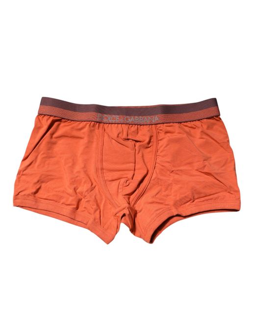 Dolce & Gabbana Orange Cotton Regular Boxer Brief Underwear for men
