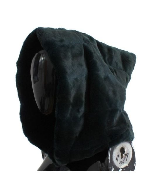 Dolce & Gabbana Black Exclusive Weasel Fur Hooded Scarf