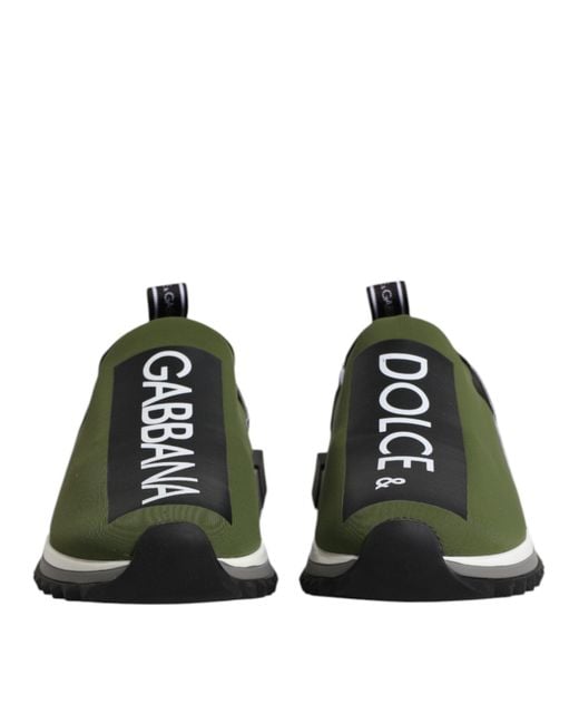 Dolce & Gabbana Green Slip On Sorrento Sneakers Shoes for men