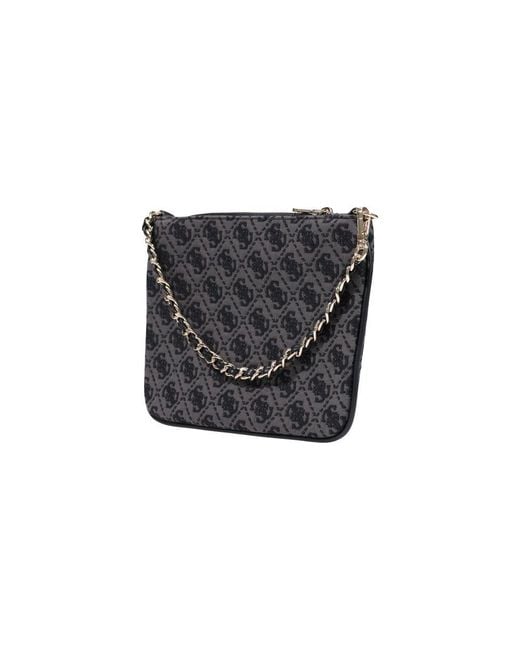 Guess Black Gray Polyester Handbag