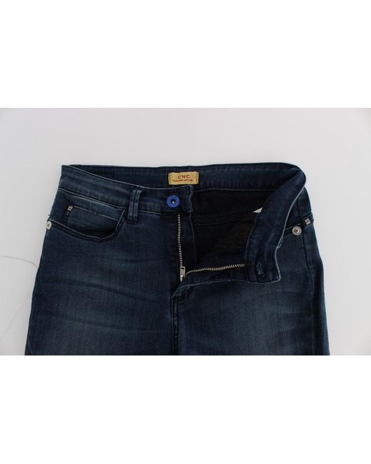 CoSTUME NATIONAL Blue Cotton Blend Slim Fit Jeans