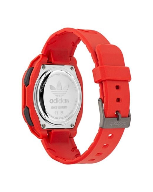 Adidas Red Rubber Digital Watch for men
