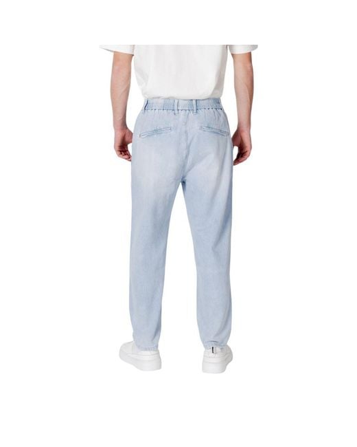 Gianni Lupo Blue Cotton Slim Fit Jeans for men
