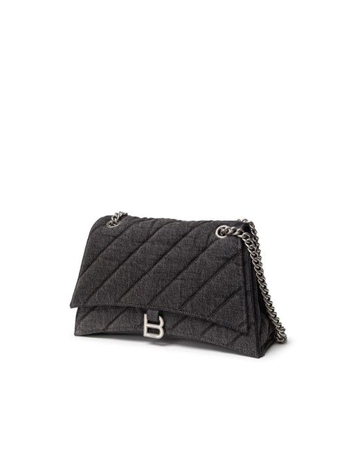 Balenciaga Black Fabric And Leather T